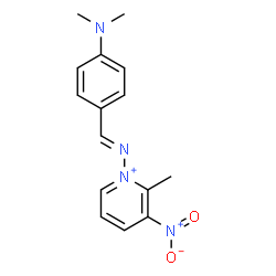 ChemSpider 2D Image | 1-{(E)-[4-(Dimethylamino)benzylidene]amino}-2-methyl-3-nitropyridinium | C15H17N4O2