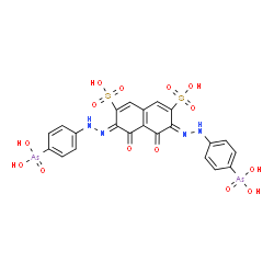 ChemSpider 2D Image | (3Z,6Z)-3,6-Bis[(4-arsonophenyl)hydrazono]-4,5-dioxo-3,4,5,6-tetrahydro-2,7-naphthalenedisulfonic acid | C22H18As2N4O14S2