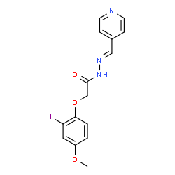 ChemSpider 2D Image | 2-(2-Iodo-4-methoxyphenoxy)-N'-[(E)-4-pyridinylmethylene]acetohydrazide | C15H14IN3O3