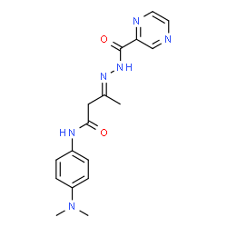 ChemSpider 2D Image | (3E)-N-[4-(Dimethylamino)phenyl]-3-[(2-pyrazinylcarbonyl)hydrazono]butanamide | C17H20N6O2