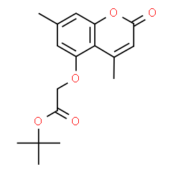 ChemSpider 2D Image | 2-Methyl-2-propanyl [(4,7-dimethyl-2-oxo-2H-chromen-5-yl)oxy]acetate | C17H20O5