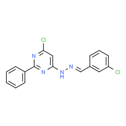 ChemSpider 2D Image | 4-Chloro-6-[(2E)-2-(3-chlorobenzylidene)hydrazino]-2-phenylpyrimidine | C17H12Cl2N4