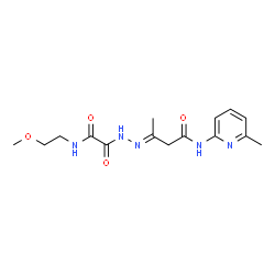 ChemSpider 2D Image | (3E)-3-({[(2-Methoxyethyl)amino](oxo)acetyl}hydrazono)-N-(6-methyl-2-pyridinyl)butanamide | C15H21N5O4