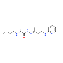 ChemSpider 2D Image | (3E)-N-(5-Chloro-2-pyridinyl)-3-({[(2-methoxyethyl)amino](oxo)acetyl}hydrazono)butanamide | C14H18ClN5O4