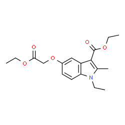 ChemSpider 2D Image | Ethyl 5-(2-ethoxy-2-oxoethoxy)-1-ethyl-2-methyl-1H-indole-3-carboxylate | C18H23NO5
