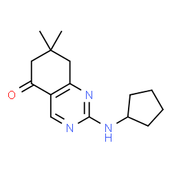 ChemSpider 2D Image | 2-(Cyclopentylamino)-7,7-dimethyl-7,8-dihydro-5(6H)-quinazolinone | C15H21N3O