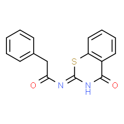 ChemSpider 2D Image | N-(4-Oxo-4H-1,3-benzothiazin-2-yl)-2-phenylacetamide | C16H12N2O2S