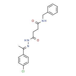 ChemSpider 2D Image | N-Benzyl-4-{(2E)-2-[1-(4-chlorophenyl)ethylidene]hydrazino}-4-oxobutanamide | C19H20ClN3O2