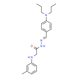 ChemSpider 2D Image | N'-{(E)-[4-(Dipropylamino)phenyl]methylene}-2-[(3-methylphenyl)amino]acetohydrazide | C22H30N4O