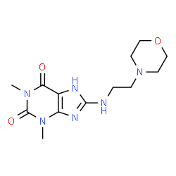 ChemSpider 2D Image | 1,3-dimethyl-8-[(2-morpholin-4-ylethyl)amino]-3,7-dihydro-1H-purine-2,6-dione | C13H20N6O3