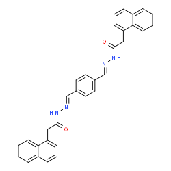 ChemSpider 2D Image | N',N''-[1,4-Phenylenedi(E)methylylidene]bis[2-(1-naphthyl)acetohydrazide] | C32H26N4O2
