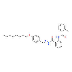ChemSpider 2D Image | 2-Methyl-N-[2-({(2E)-2-[4-(octyloxy)benzylidene]hydrazino}carbonyl)phenyl]benzamide | C30H35N3O3