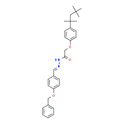 ChemSpider 2D Image | N'-{(E)-[4-(Benzyloxy)phenyl]methylene}-2-[4-(2,4,4-trimethyl-2-pentanyl)phenoxy]acetohydrazide | C30H36N2O3