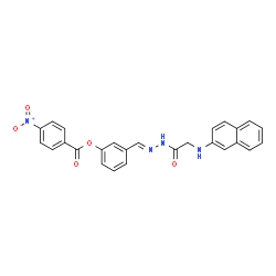 ChemSpider 2D Image | 3-[(E)-{[(2-Naphthylamino)acetyl]hydrazono}methyl]phenyl 4-nitrobenzoate | C26H20N4O5