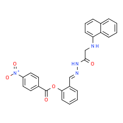 ChemSpider 2D Image | 2-[(E)-{[(1-Naphthylamino)acetyl]hydrazono}methyl]phenyl 4-nitrobenzoate | C26H20N4O5