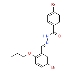 ChemSpider 2D Image | 4-Bromo-N'-[(E)-(5-bromo-2-propoxyphenyl)methylene]benzohydrazide | C17H16Br2N2O2