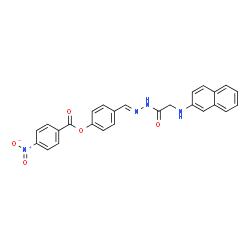 ChemSpider 2D Image | 4-[(E)-{[(2-Naphthylamino)acetyl]hydrazono}methyl]phenyl 4-nitrobenzoate | C26H20N4O5