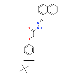 ChemSpider 2D Image | N'-[(E)-1-Naphthylmethylene]-2-[4-(2,4,4-trimethyl-2-pentanyl)phenoxy]acetohydrazide | C27H32N2O2