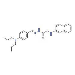 ChemSpider 2D Image | N'-{(E)-[4-(Dipropylamino)phenyl]methylene}-2-(2-naphthylamino)acetohydrazide | C25H30N4O