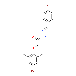ChemSpider 2D Image | 2-(4-Bromo-2,6-dimethylphenoxy)-N'-[(E)-(4-bromophenyl)methylene]acetohydrazide | C17H16Br2N2O2