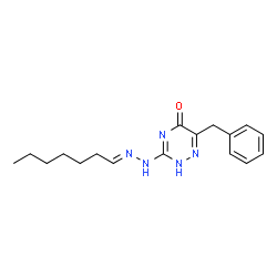 ChemSpider 2D Image | 6-Benzyl-3-[(2E)-2-heptylidenehydrazino]-1,2,4-triazin-5(2H)-one | C17H23N5O