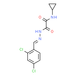ChemSpider 2D Image | N-Cyclopropyl-2-[(2E)-2-(2,4-dichlorobenzylidene)hydrazino]-2-oxoacetamide | C12H11Cl2N3O2