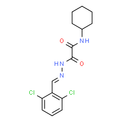 ChemSpider 2D Image | N-Cyclohexyl-2-[(2E)-2-(2,6-dichlorobenzylidene)hydrazino]-2-oxoacetamide | C15H17Cl2N3O2