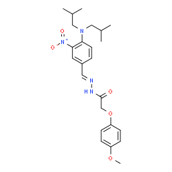 ChemSpider 2D Image | N'-{(E)-[4-(Diisobutylamino)-3-nitrophenyl]methylene}-2-(4-methoxyphenoxy)acetohydrazide | C24H32N4O5