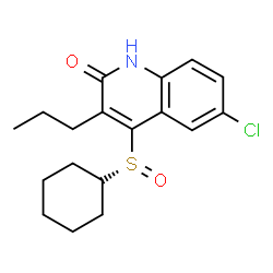 ChemSpider 2D Image | 6-Chloro-4-[(R)-cyclohexylsulfinyl]-3-propyl-2(1H)-quinolinone | C18H22ClNO2S