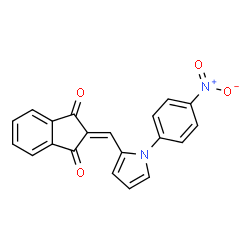ChemSpider 2D Image | 2-{[1-(4-Nitrophenyl)-1H-pyrrol-2-yl]methylene}-1H-indene-1,3(2H)-dione | C20H12N2O4