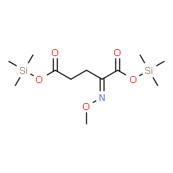 ChemSpider 2D Image | Bis(trimethylsilyl) (2E)-2-(methoxyimino)pentanedioate | C12H25NO5Si2