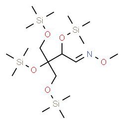 ChemSpider 2D Image | (1E)-2,3,4-Tris[(trimethylsilyl)oxy]-3-([(trimethylsilyl)oxy]methyl)butanal o-methyloxime | C18H45NO5Si4