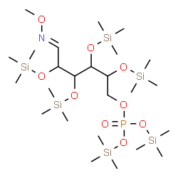 ChemSpider 2D Image | (6E)-6-(Methoxyimino)-2,3,4,5-tetrakis[(trimethylsilyl)oxy]hexyl bis(trimethylsilyl) phosphate | C25H64NO9ψ6