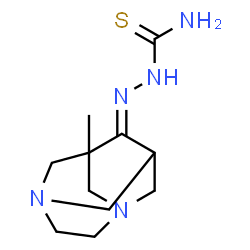 ChemSpider 2D Image | (2E)-2-(1-Methyl-3,6-diazatricyclo[4.3.1.1~3,8~]undec-9-ylidene)hydrazinecarbothioamide | C11H19N5S