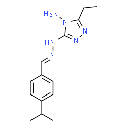 ChemSpider 2D Image | 3-Ethyl-5-[(2E)-2-(4-isopropylbenzylidene)hydrazino]-4H-1,2,4-triazol-4-amine | C14H20N6