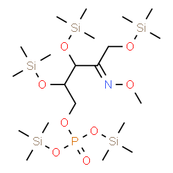 ChemSpider 2D Image | (4E)-4-(Methoxyimino)-2,3,5-tris[(trimethylsilyl)oxy]pentyl bis(trimethylsilyl) phosphate | C21H54NO8ψ5