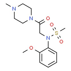 ChemSpider 2D Image | N-(2-Methoxyphenyl)-N-[2-(4-methyl-1-piperazinyl)-2-oxoethyl]methanesulfonamide | C15H23N3O4S