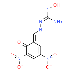 ChemSpider 2D Image | N''-[(E)-(3,5-Dinitro-6-oxo-2,4-cyclohexadien-1-ylidene)methyl]-N-hydroxycarbonohydrazonic diamide | C8H8N6O6
