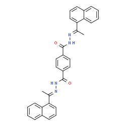 ChemSpider 2D Image | N'~1~,N'~4~-Bis[(1E)-1-(1-naphthyl)ethylidene]terephthalohydrazide | C32H26N4O2