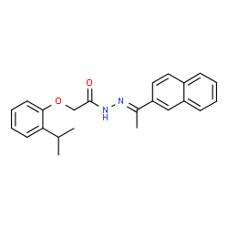 ChemSpider 2D Image | 2-(2-Isopropylphenoxy)-N'-[(1E)-1-(2-naphthyl)ethylidene]acetohydrazide | C23H24N2O2
