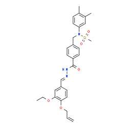 ChemSpider 2D Image | N-[4-({(2E)-2-[4-(Allyloxy)-3-ethoxybenzylidene]hydrazino}carbonyl)benzyl]-N-(3,4-dimethylphenyl)methanesulfonamide | C29H33N3O5S