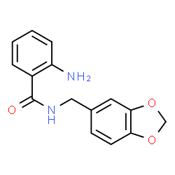 ChemSpider 2D Image | 2-Amino-N-(1,3-benzodioxol-5-ylmethyl)benzamide | C15H14N2O3