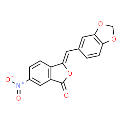 ChemSpider 2D Image | (3Z)-3-(1,3-Benzodioxol-5-ylmethylene)-6-nitro-2-benzofuran-1(3H)-one | C16H9NO6