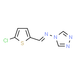 ChemSpider 2D Image | N-[(E)-(5-Chloro-2-thienyl)methylene]-4H-1,2,4-triazol-4-amine | C7H5ClN4S