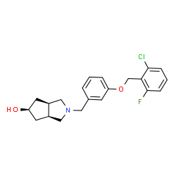 ChemSpider 2D Image | (3aR,5r,6aS)-2-{3-[(2-Chloro-6-fluorobenzyl)oxy]benzyl}octahydrocyclopenta[c]pyrrol-5-ol | C21H23ClFNO2