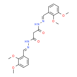 ChemSpider 2D Image | N'~1~,N'~3~-Bis[(E)-(2,3-dimethoxyphenyl)methylene]malonohydrazide | C21H24N4O6