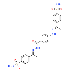 ChemSpider 2D Image | 4-[(1E)-N-(4-{(2E)-2-[1-(4-Sulfamoylphenyl)ethylidene]hydrazino}benzoyl)ethanehydrazonoyl]benzenesulfonamide | C23H24N6O5S2