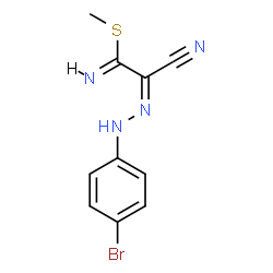 ChemSpider 2D Image | Methyl (1Z,2Z)-2-[(4-bromophenyl)hydrazono]-2-cyanoethanimidothioate | C10H9BrN4S