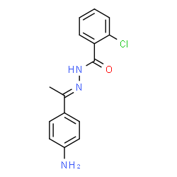 ChemSpider 2D Image | N'-[(1E)-1-(4-Aminophenyl)ethylidene]-2-chlorobenzohydrazide | C15H14ClN3O