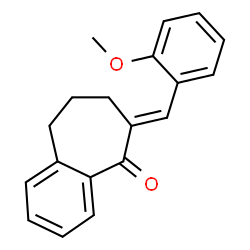 ChemSpider 2D Image | (6E)-6-(2-Methoxybenzylidene)-6,7,8,9-tetrahydro-5H-benzo[7]annulen-5-one | C19H18O2